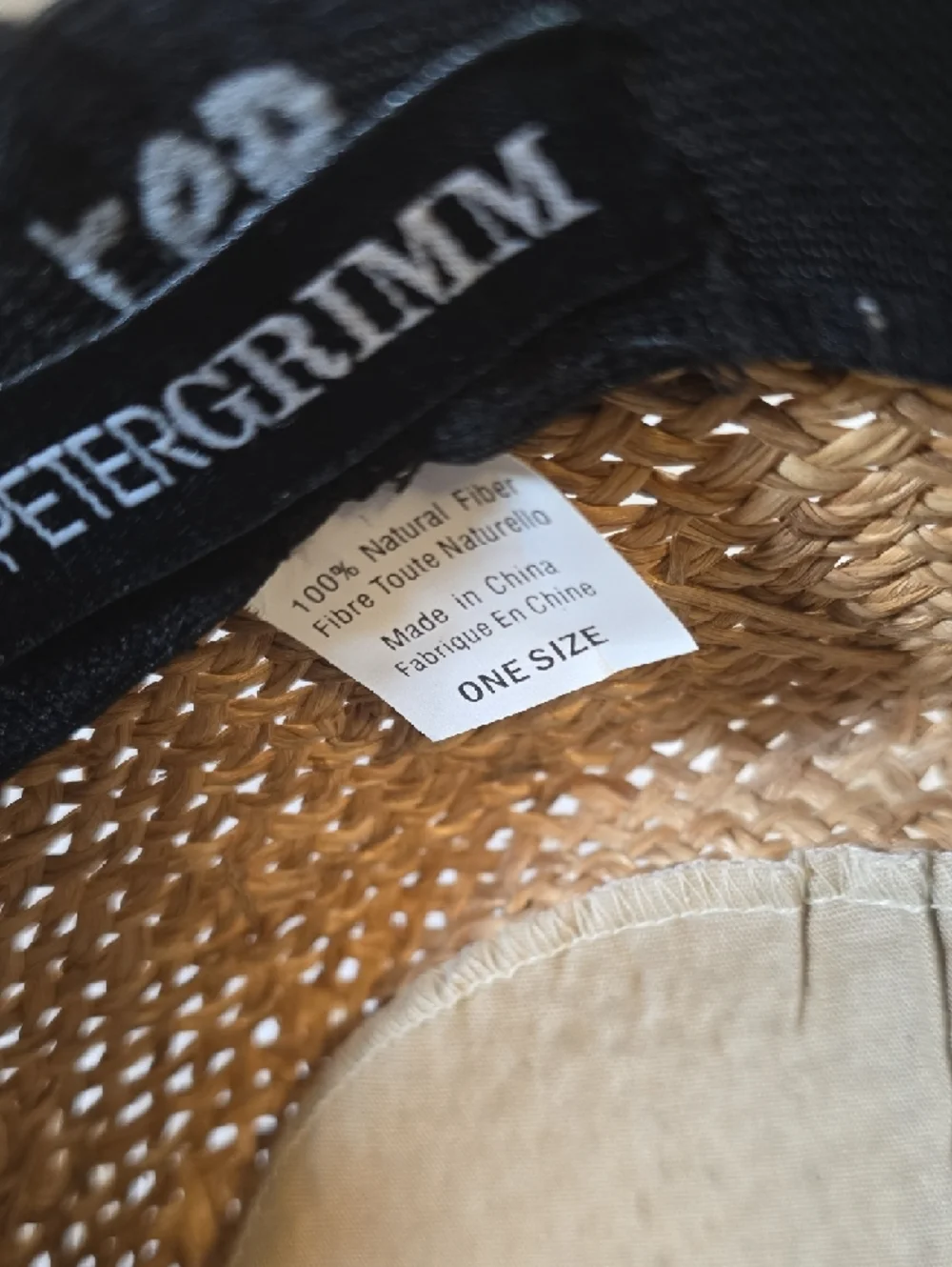 Peter Grimm Natural Brown Straw Fedora Panama‎ Hat with Tan Band One Size